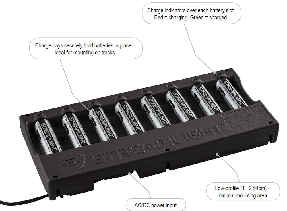 Streamlight 8-Unit Li-ion Battery Bank Charger
