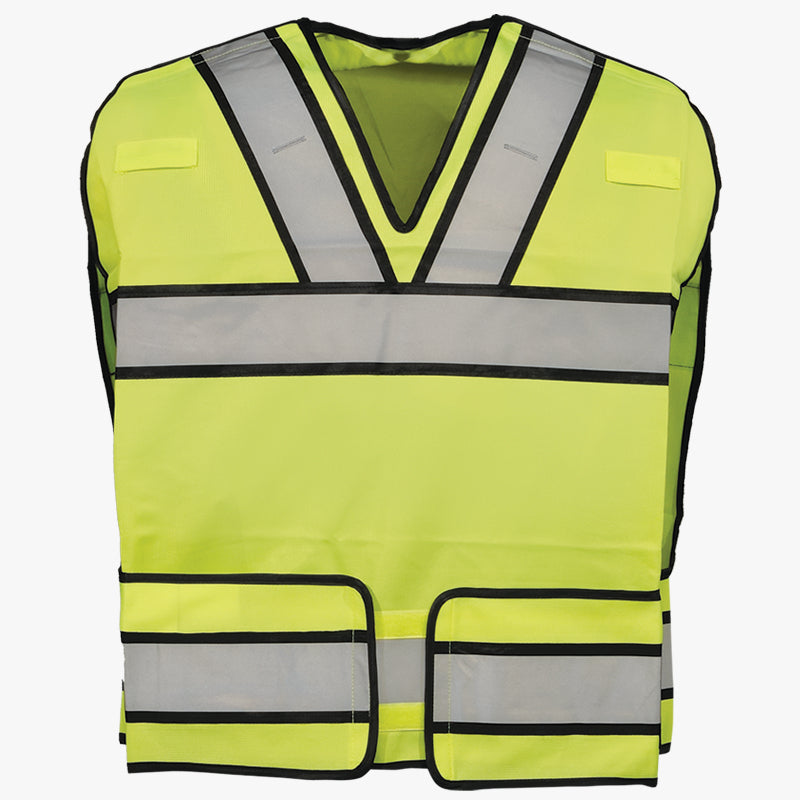 Gerber Bright Star Pullover Design Safety Vest Lime w/ Black Edged Silver Trim