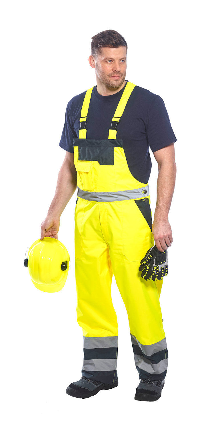 Portwest Hi-Vis Contrast Coverall - Lined S485, Yellow/Navy / M