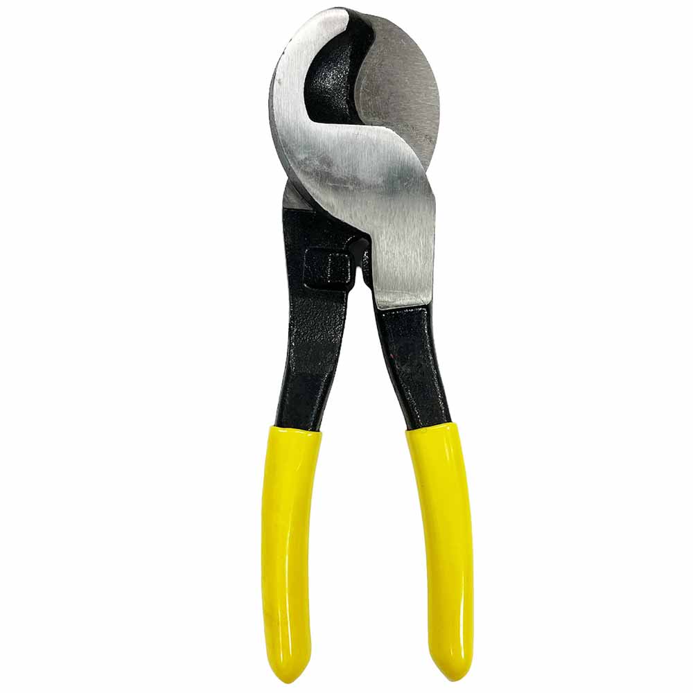 Cable cutters with yellow handles on a white background
