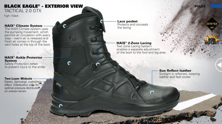 Haix Black Eagle Tactical 2.0 GTX High Boots - Outside