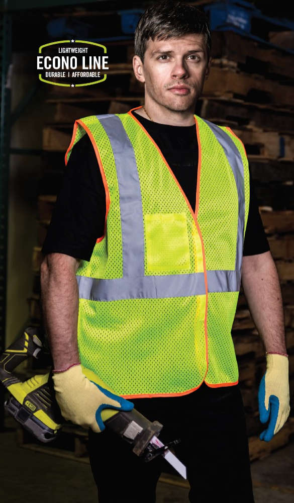 Game Sportswear I-65 The Econo-Safety Mesh Vest Neon Lime