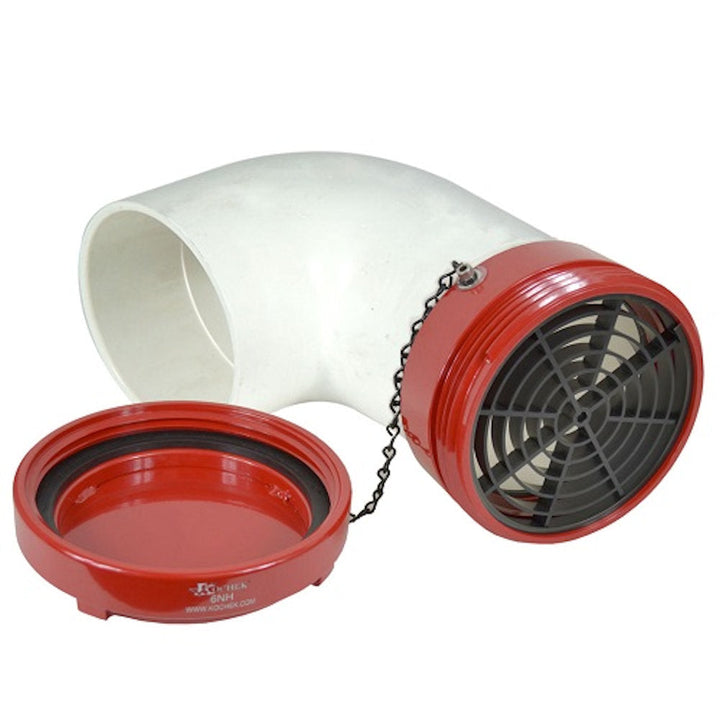 DHM Male Dry Hydrant Adapter With Aluminum Cap and Elbow