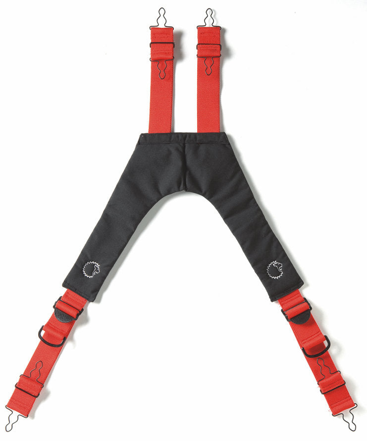 LION V-Back™ Quick Adjust Stretch Padded Suspenders, Red (For Use with V-Force Belted Turnout Pants or Any Non-High-Back Turnout Pants)